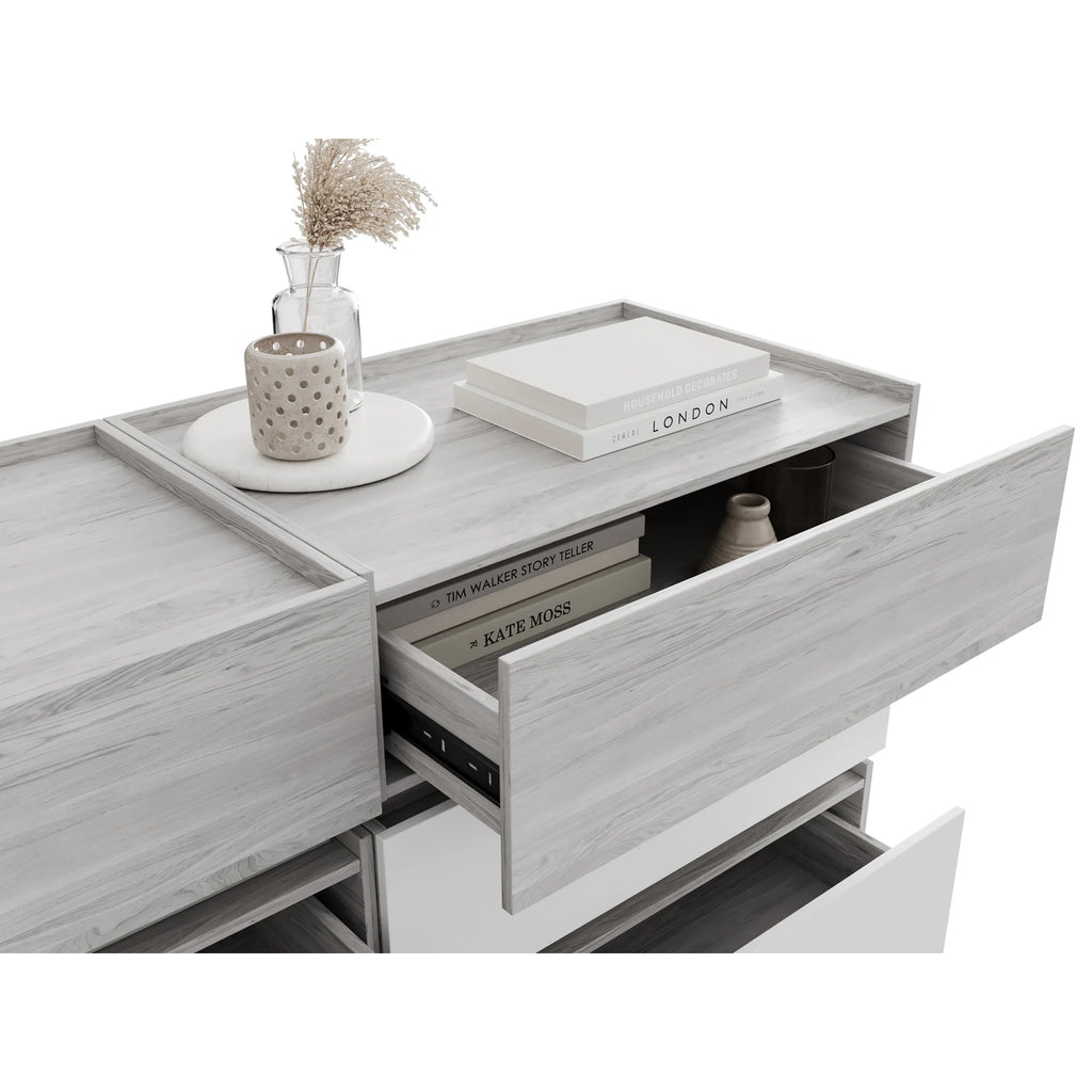 Tiroir de rangement large - Gris & Gris